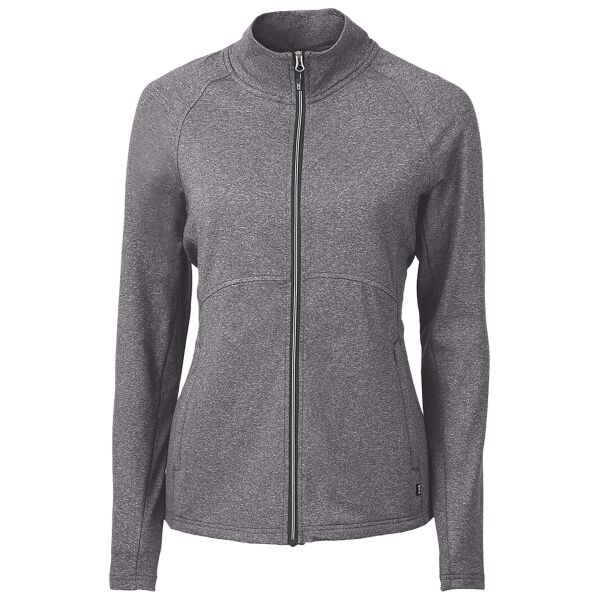 Cutter & Buck Adapt Eco Knit Heather Recycled Womens Full Zip Thumbnail