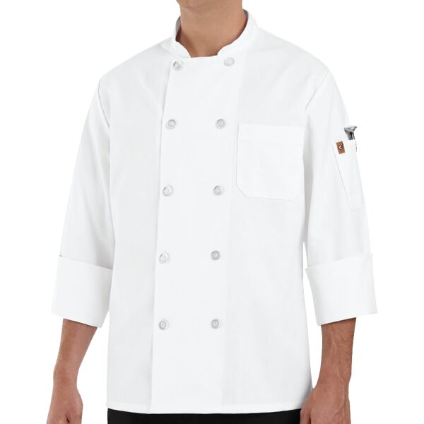 100% Polyester Ten Pearl Button Chef Coat Thumbnail