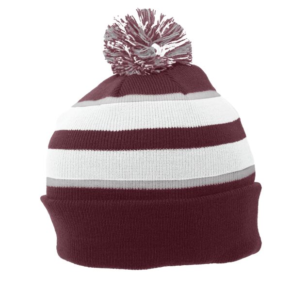 KNIT FOLD OVER POM-POM BEANIE Thumbnail