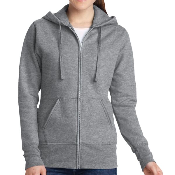 Ladies Core Fleece Full Zip Hooded Sweatshirt With Personalization Options Thumbnail