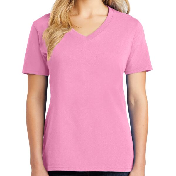 Ladies Core Cotton V Neck Tee with Personalization Options Thumbnail