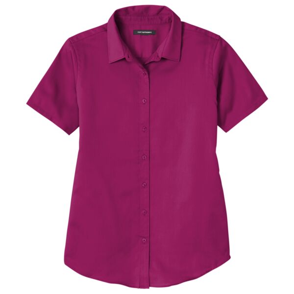 Port Authority Ladies Short Sleeve SuperPro React  Twill Shirt Thumbnail