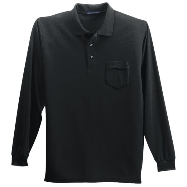 Port Authority Long Sleeve Silk Touch Polo with Pocket Thumbnail
