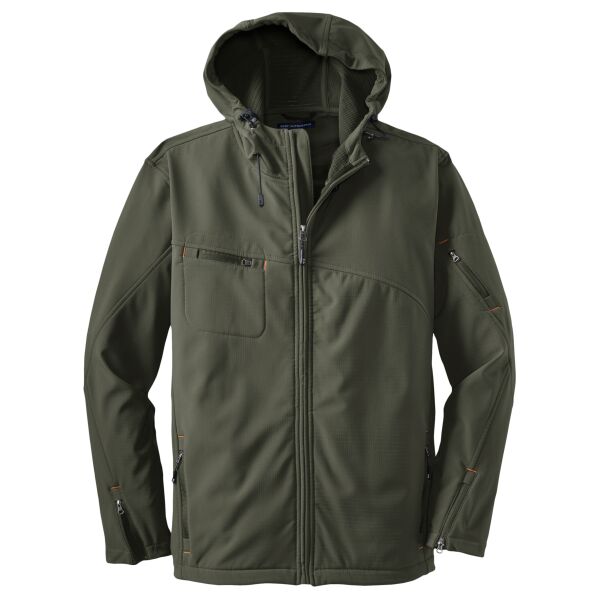 Port Authority Textured Hooded Soft Shell Jacket Thumbnail